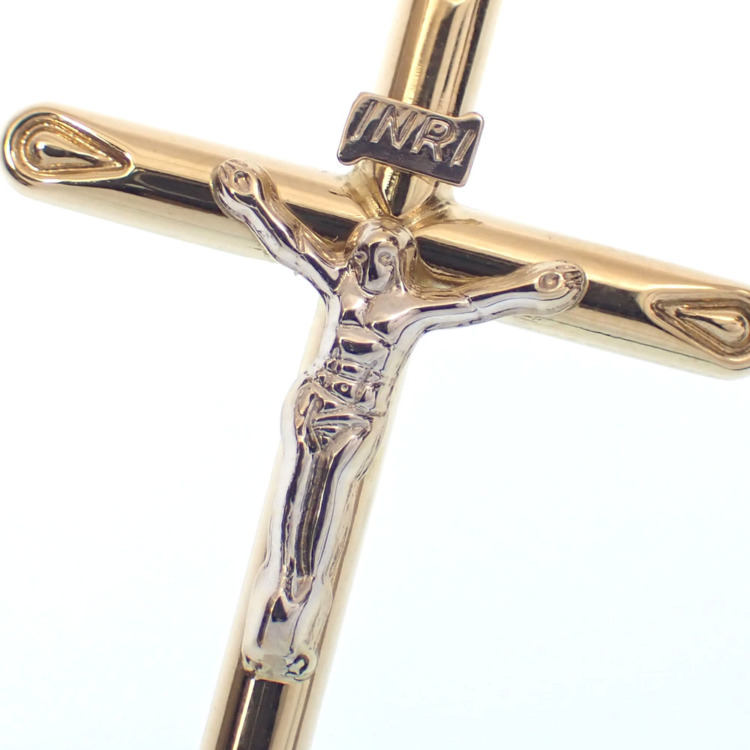 中古】 クロスモチーフ ペンダントトップ レディース K18YG 2.2g 18金