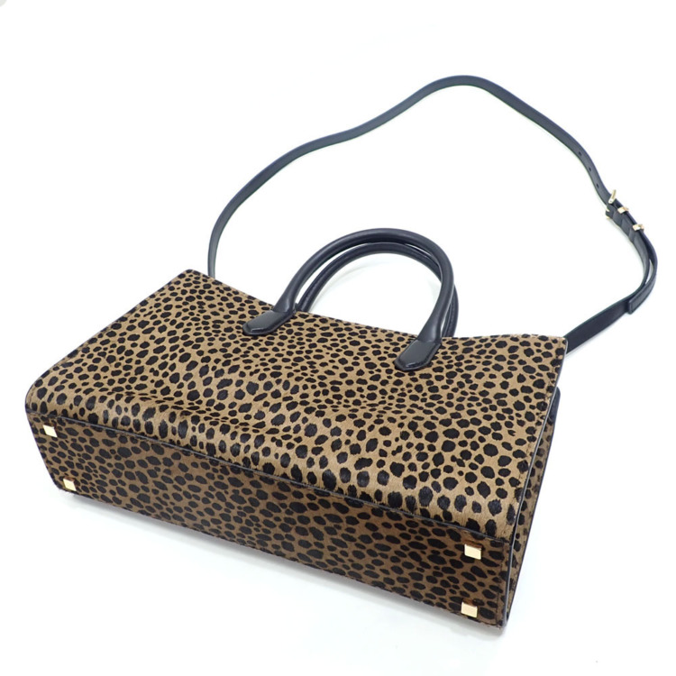 中古 マイケルコース ハンドバッグ チータープリント カーフヘア サッチェル ミディアム レディース ブラウン 茶色 ヘアカーフレザー 30R5GETS2O8179 トート アニマル 2WAY ショルダー 肩掛け 斜め掛 値下げしました】 【中古】 マイケルコース ハンドバッグ チーター