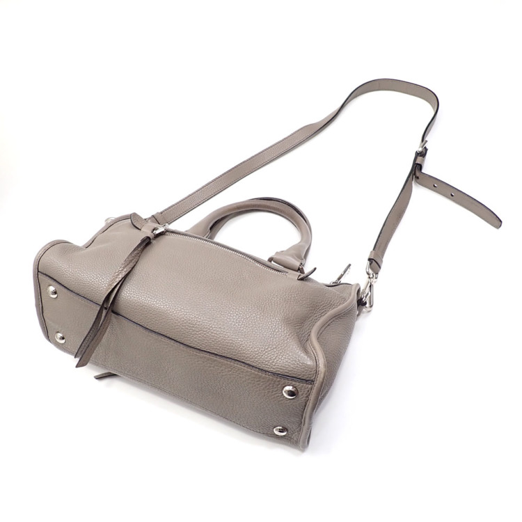 中古】 プラダ ハンドバッグ レディース グレー系 レザー 1BB022