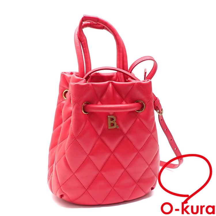 中古 バレンシアガ ハンドバッグ B バケット バッグ レディース レッド 赤 レザー 600327 2WAY ショルダー 斜め掛け 中古】 バレンシアガ ハンドバッグ B バケット バッグ レディース