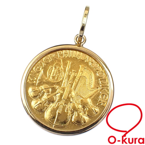 中古】 ゴールドコイン ペンダントトップ レディース K24YG K18YG枠