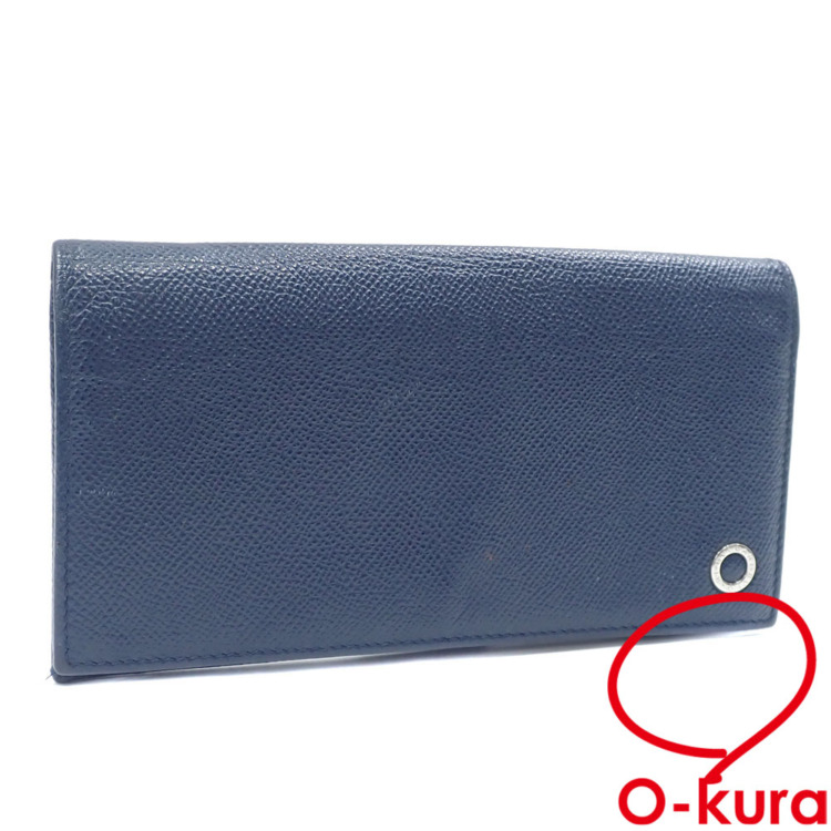 中古 ブルガリ 二つ入り 長財布 メンズ ネイビー 紺色 レザー 革 ブルガリブルガリ 中古】 ブルガリ 二つ入り 長財布 メンズ ネイビー 紺色 レザー 革