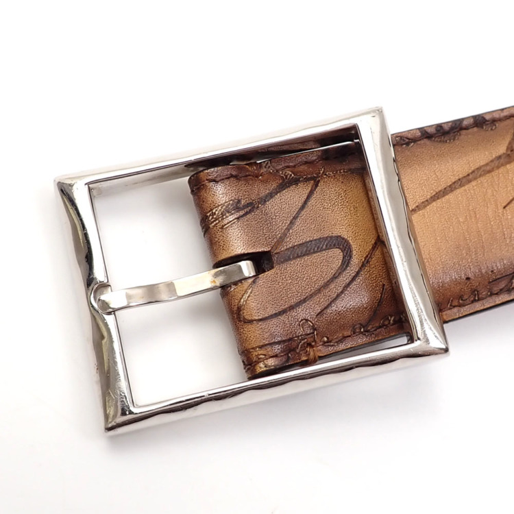 中古】 ベルルッティ カリグラフィ ベルト メンズ スクリットレザー