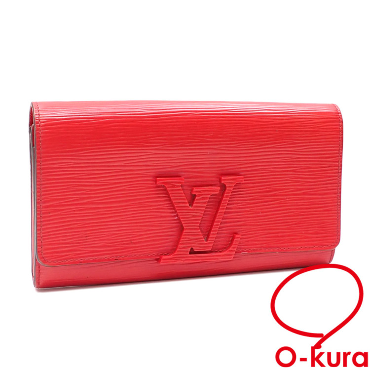 中古 ルイ・ヴィトン 二つ折り 長財布 エピ ポルトフォイユ ルイーズ レディース M60766 コクリコ イニシャル入 中古】 ルイ・ヴィトン 二つ折り 長財布 エピ ポルトフォイユ ルイーズ