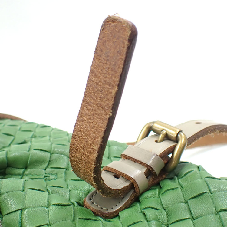 中古 ボッテガ ヴェネタ トートバッグ イントレチャート マルケーゼ レディース グリーン 緑色 ラムスキン 169759 革 編み込み 中古】 ボッテガ ヴェネタ トートバッグ イントレチャート マルケーゼ