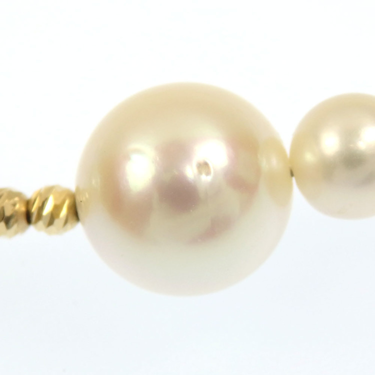 中古】 パール ブレスレット レディース K18YG 4.5mm-8.0mm 7.3g 18金