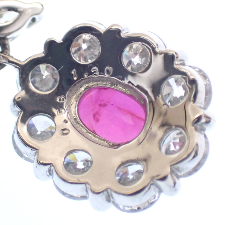 中古】 ルビー ダイヤモンド ピアス レディース Pt900 R0.58ct/D1.30ct