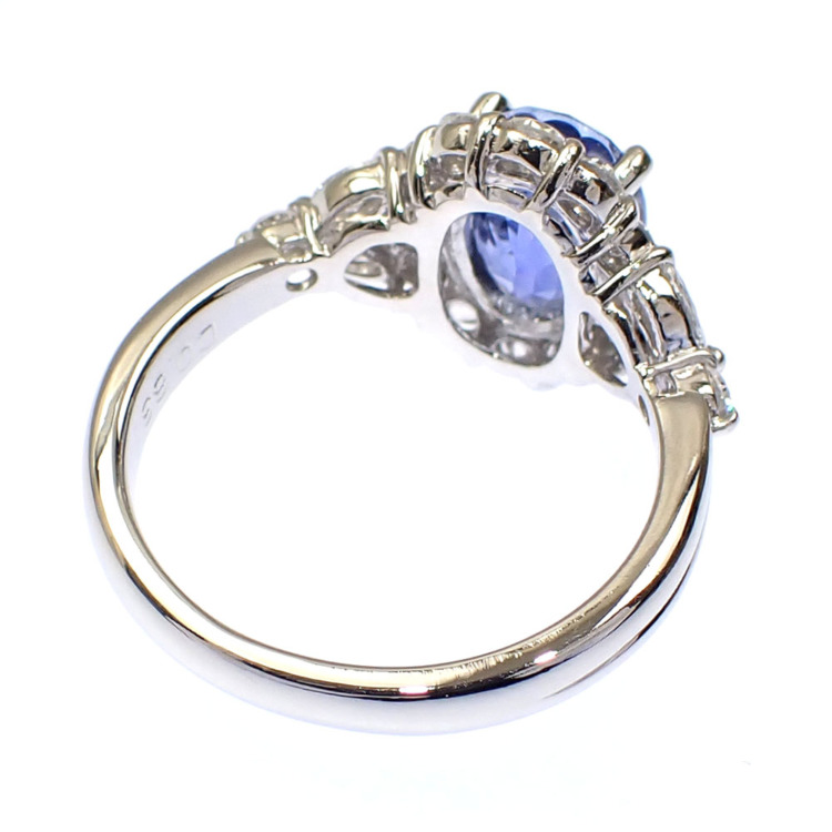 ポチ　Pt900サファイア/ダイヤモンドリング　#13　　中古品 楽天市場】ブルーサファイア 1.55ct ダイヤモンド リング 13号 PT900