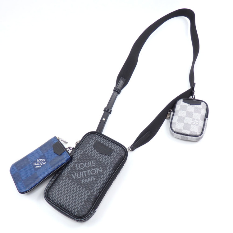 中古 ルイ・ヴィトン ショルダーバッグ ダミエグラフィット3D モジュラブル・ポーチ メンズ 中古】 ルイ・ヴィトン ショルダーバッグ ダミエグラフィット3D