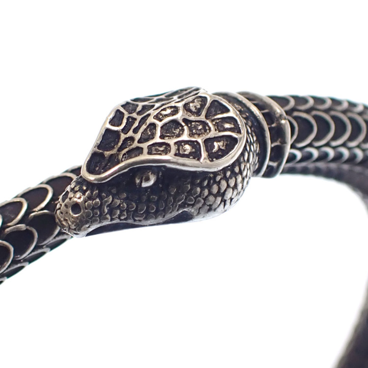 中古】 グッチ ガーデンスネーク バングル メンズ SV925 45.7g