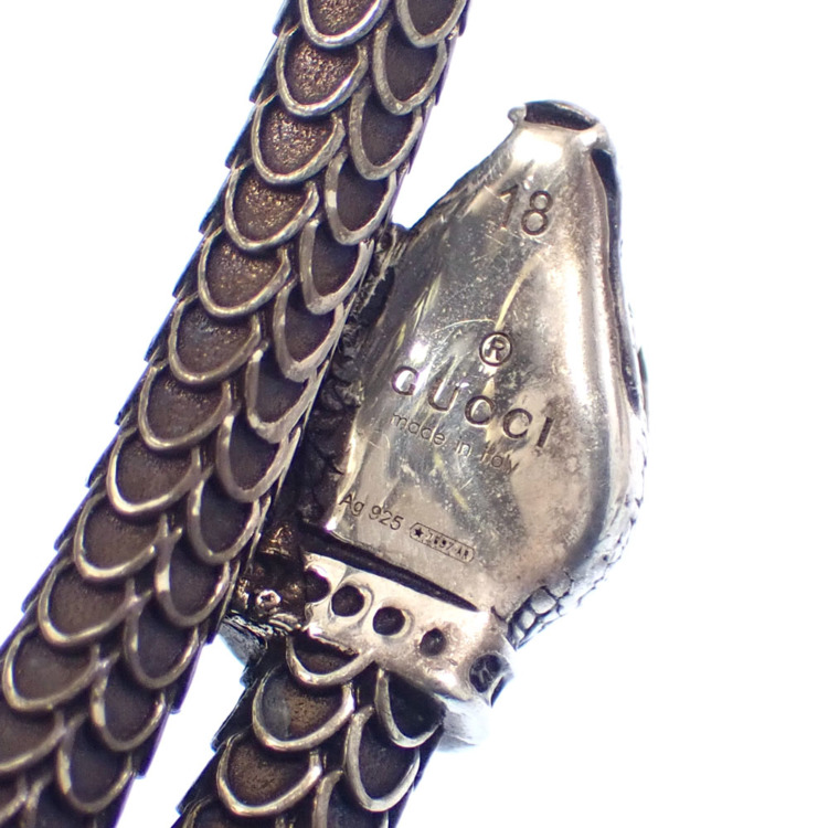 中古】 グッチ ガーデンスネーク バングル メンズ SV925 45.7g