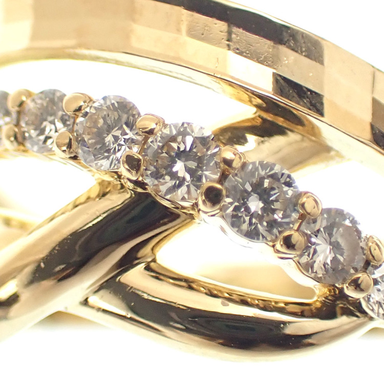 中古】 ダイヤモンド リング レディース K18YG 13号 0.31ct 5.5g 18金