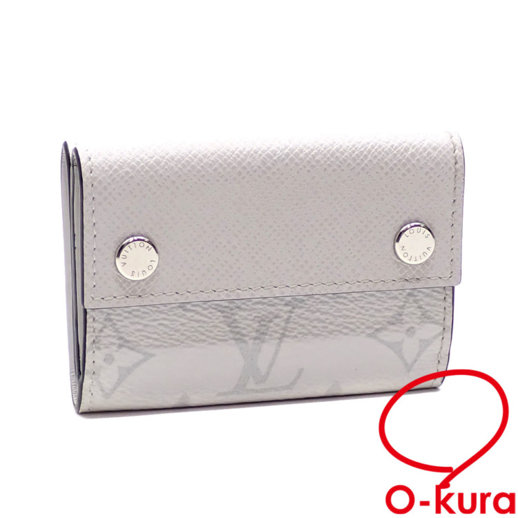 ルイヴィトン タイガラマ ディスカバリー コンパクトウォレット ホワイト グレー 中古】 ルイ・ヴィトン 三つ折り 財布 タイガラマ ディスカバリー