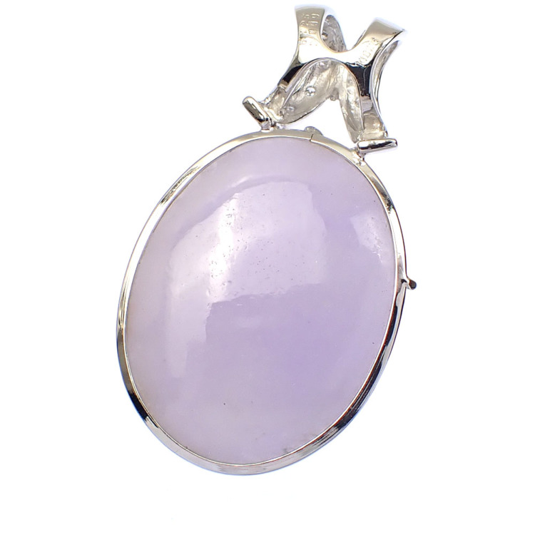 中古】 ラベンダー翡翠 ダイヤモンド ペンダントトップ レディース