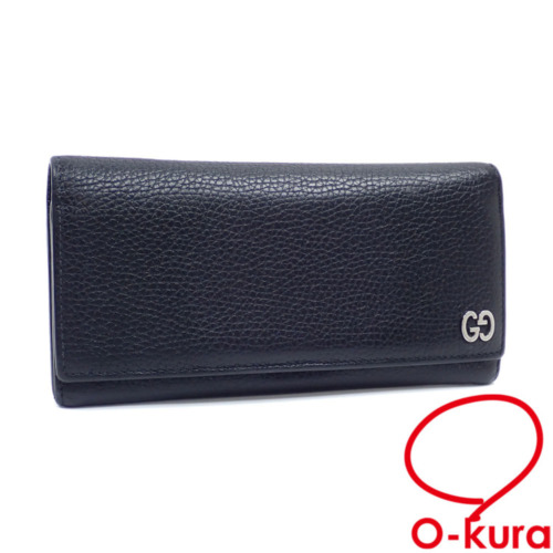 中古】 グッチ 二つ折り長財布 ドリアン メタルGG フラップ ウォレット