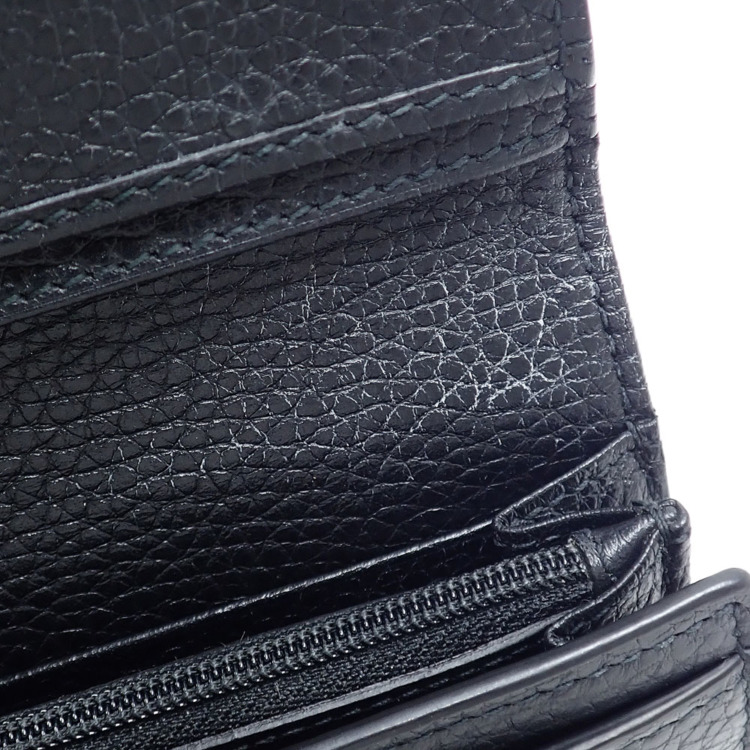 中古】 グッチ 二つ折り長財布 ドリアン メタルGG フラップ ウォレット