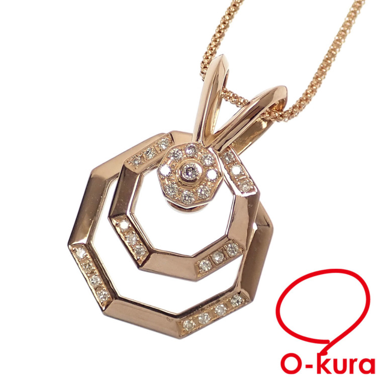 中古】 ダイヤモンド ネックレス レディース K18YG 0.30ct 10.5g 18金