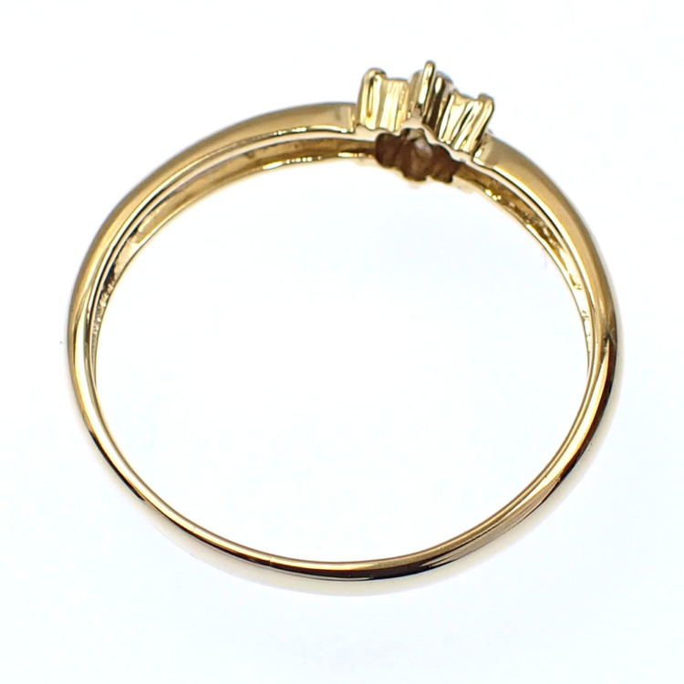 中古】 ダイヤモンド リング レディース K18YG 14号 1.7g 指輪 750 18