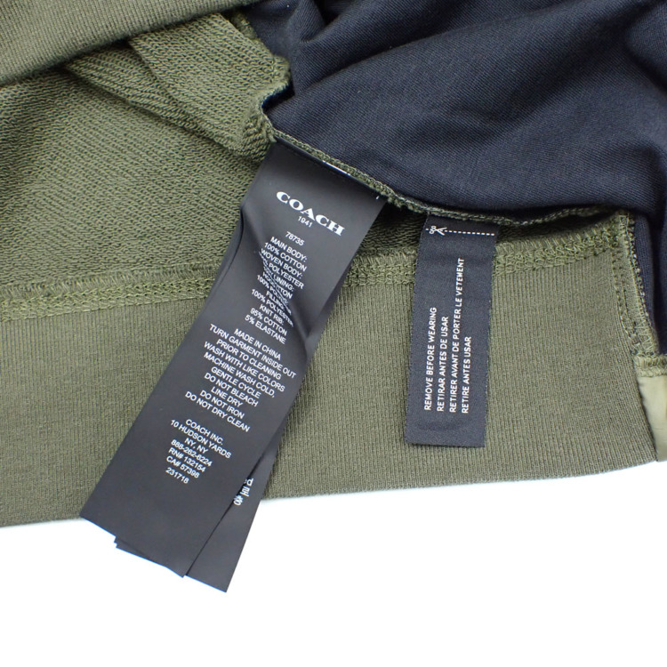 中古未使用品 コーチ パーカー メンズ フーディ 長袖 コットン オリーブ XSサイズ 78735 アパレル トップス 中古】【未使用品】 コーチ パーカー メンズ フーディ 長袖 コットン