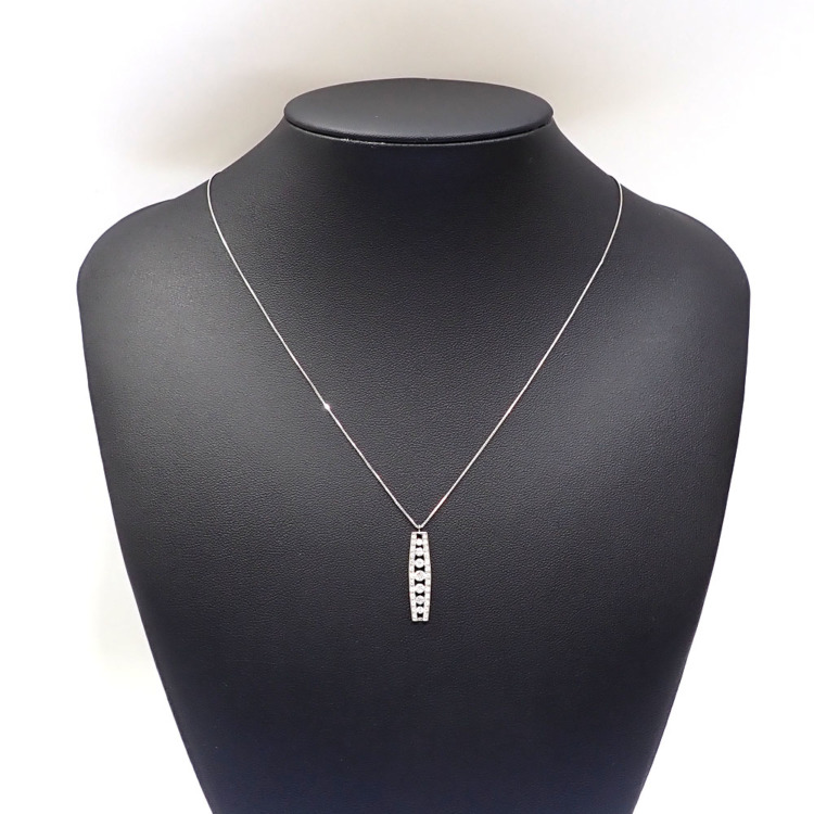 中古】 ダイヤモンド ネックレス レディース K18WG 0.50ct 2.8g 750 18