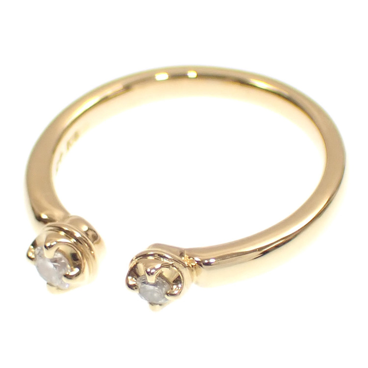 4℃　K18YGダイヤモンドリング　11号 中古】 4℃ ダイヤモンド リング レディース K18YG 11号 3.2g 18金 750