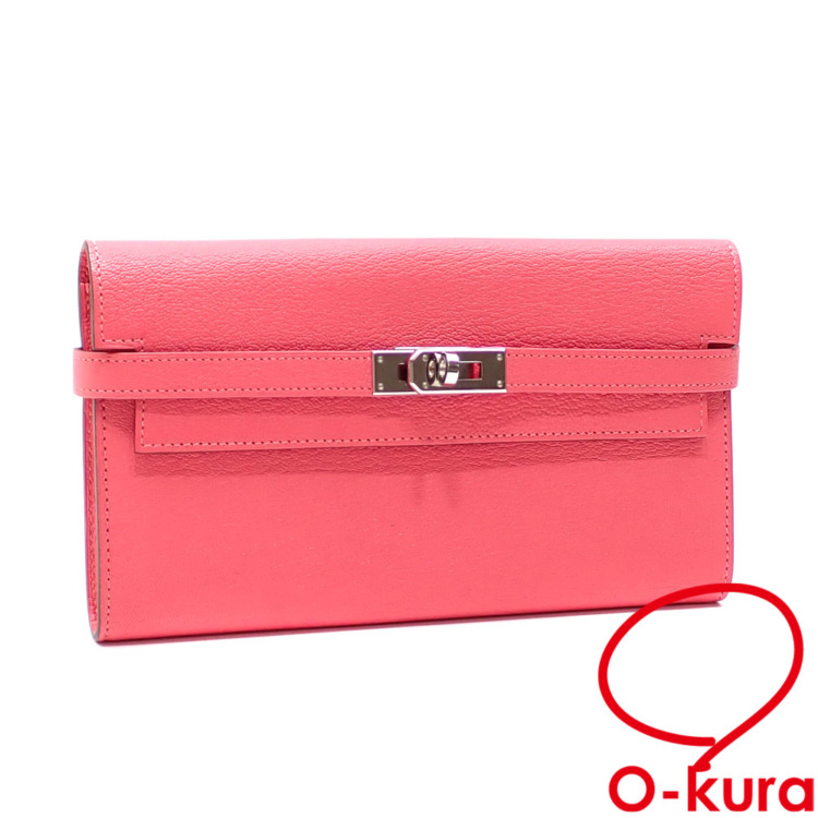 中古】 エルメス ケリーウォレット 二つ折り 長財布 レディース ピンク