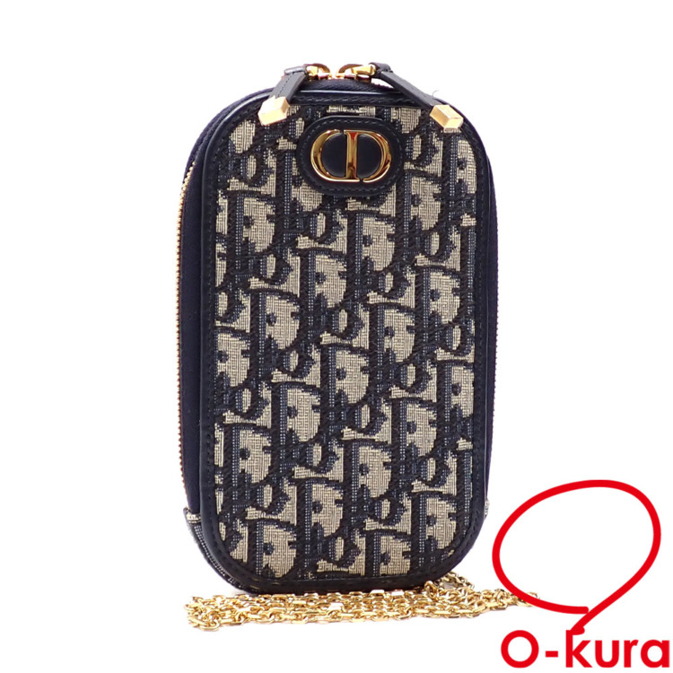 Dior スマホショルダーバッグ ベージュ/ネイビー Dior スマホショルダーバッグ ネイビー/ベージュ