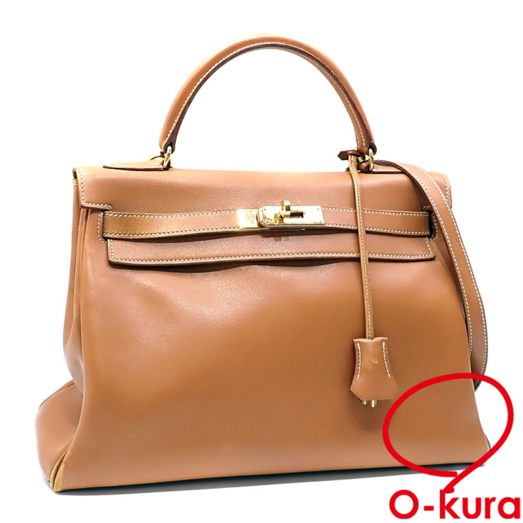 中古】 エルメス ケリー 32 ハンドバッグ レディース ゴールド ヴォー