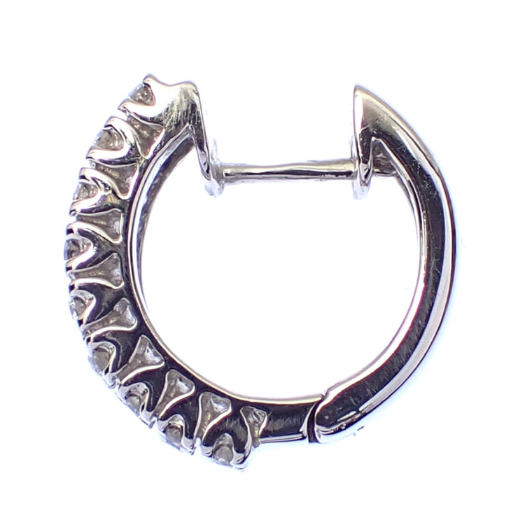 中古】 ダイヤモンド フープ ピアス レディース K18WG 0.25ct/0.25ct