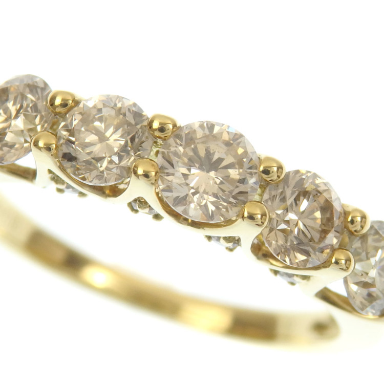 中古】 GSTV ダイヤモンド リング レディース K18YG 11号 1.10ct 2.5g