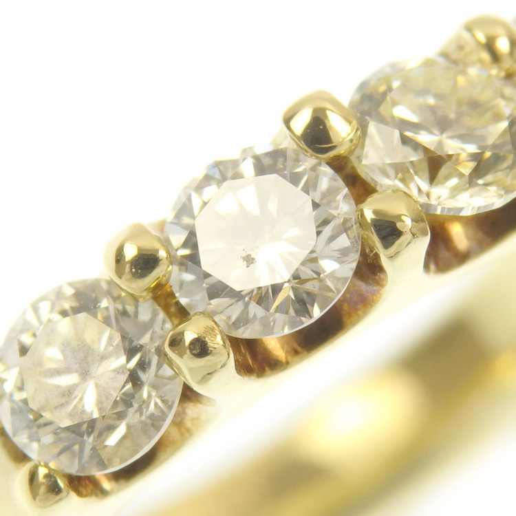 中古】 ダイヤモンド リング レディース K18YG 9号 2.00ct 5.7g 18金