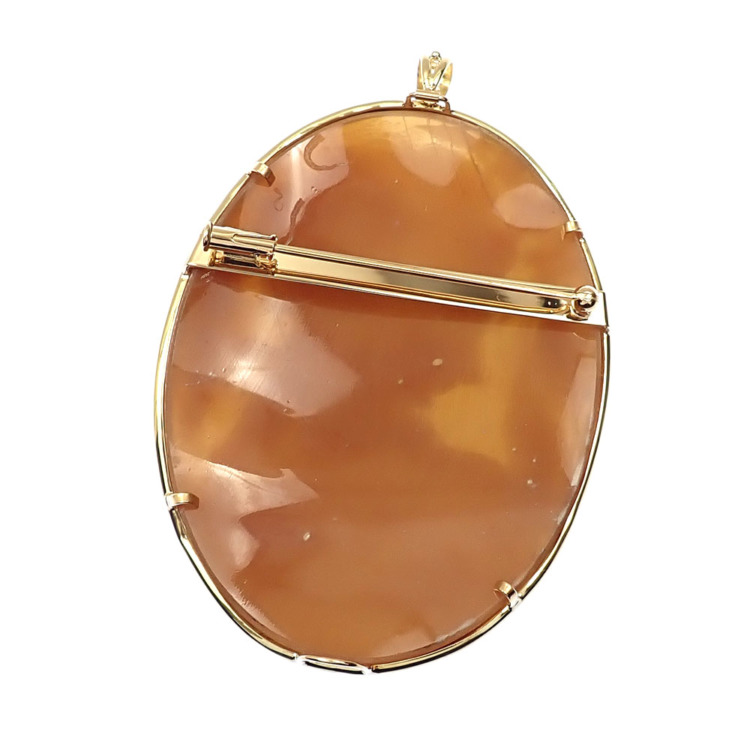 中古】 カメオ ペンダントトップ レディース K18YG 20.2g 750 18金