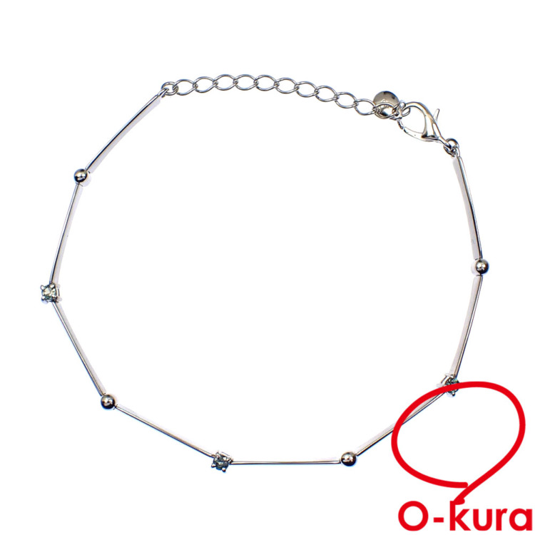 中古】 アレキサンドライト ブレスレット レディース K18WG 0.14ct 4.5