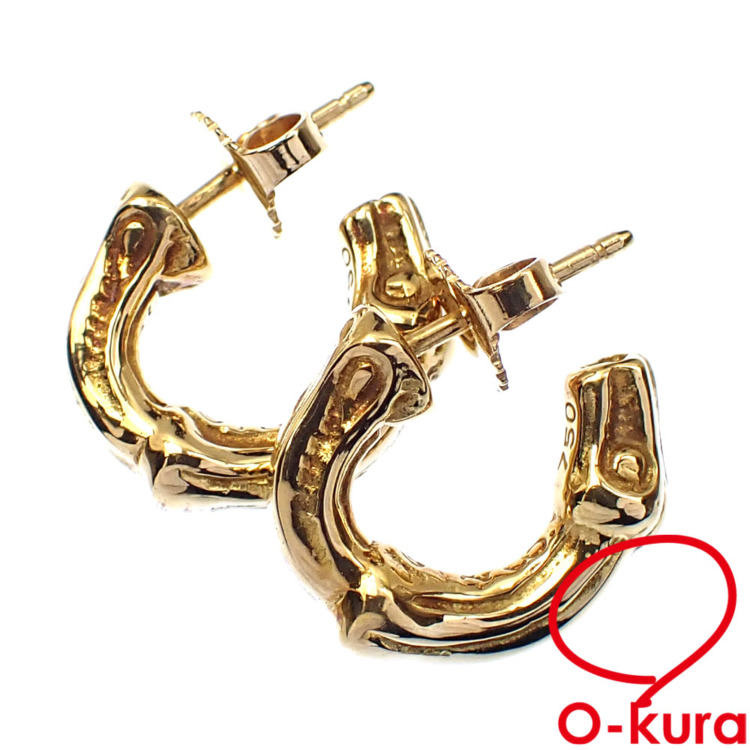 中古】 ティファニー バンブー フープ ピアス レディース K18YG 7.6g