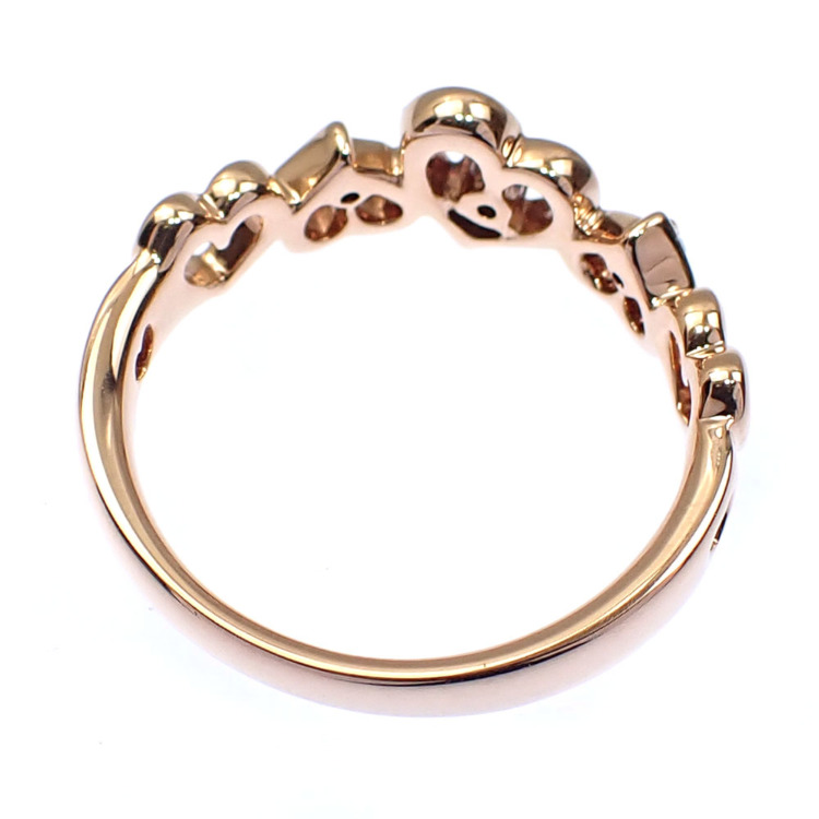 K10PGダイヤモンドリング　#10　　中古品 中古】 4℃ ダイヤモンド リング レディース K10PG 10号 2.6g 指輪 10金