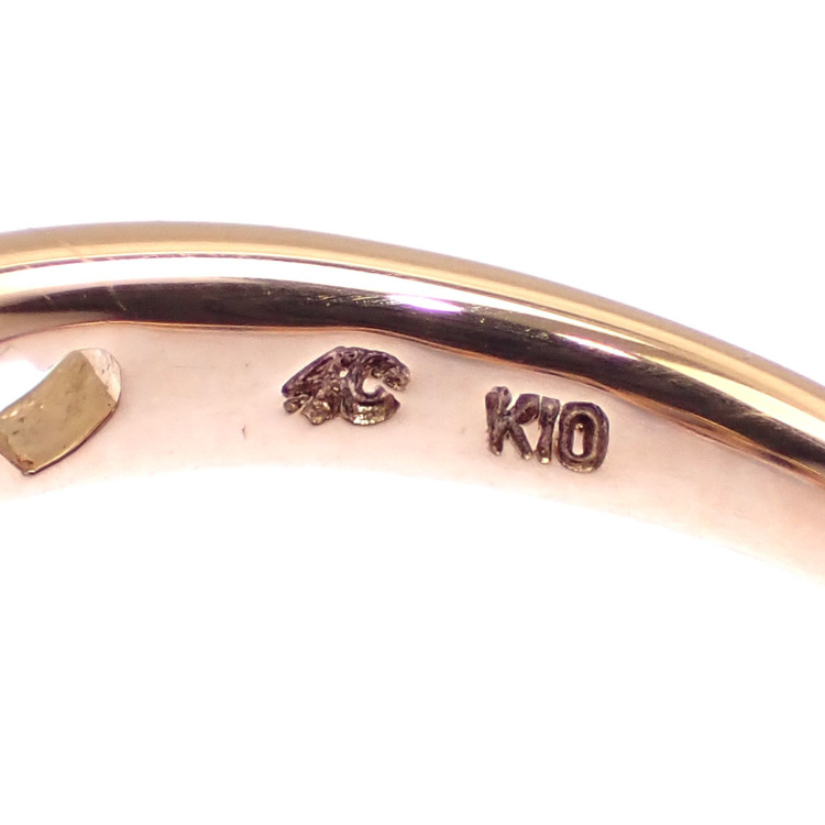 中古】 4℃ ダイヤモンド リング レディース K10PG 10号 2.6g 指輪 10金