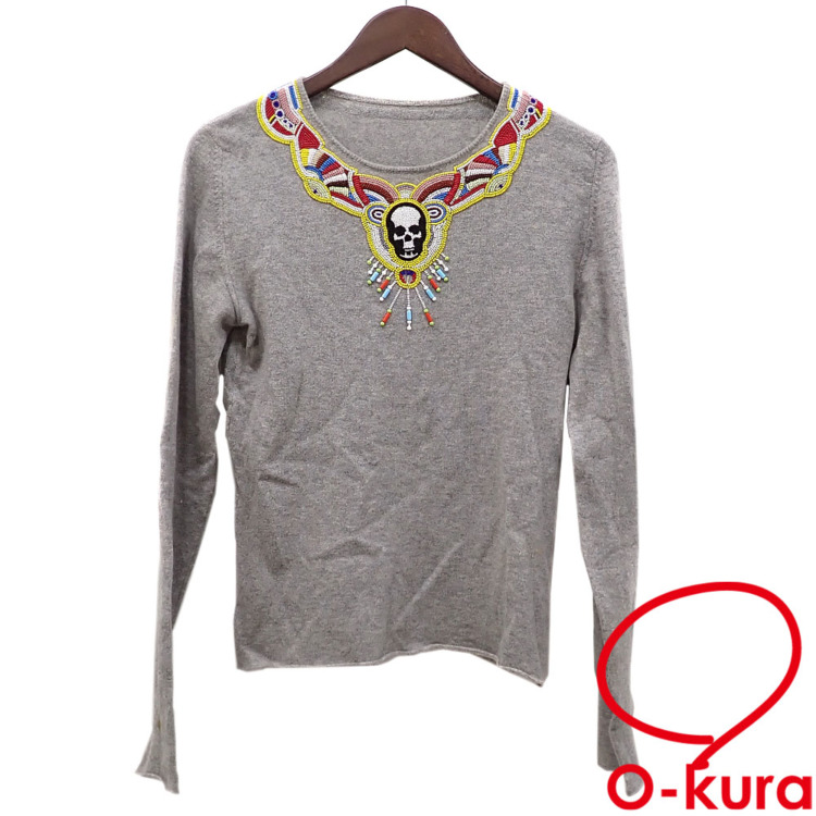 ルシアン　ペラフィネ　カシミヤ長袖セーター　Mサイズ 中古】 ルシアンペラフィネ セーター レディース 長袖 カシミヤ グレー