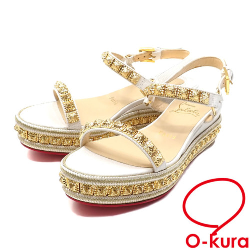 中古】 クリスチャンルブタン ピラクルー サンダル レディース レザー