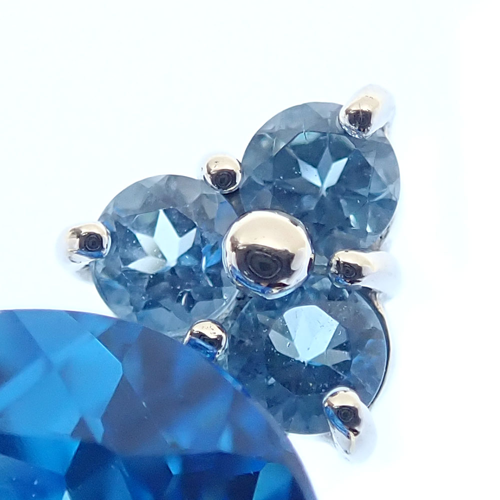 K14WG ブルートパーズ ペンダント20.23ct ブルートパーズのペンダントトップ K14WG 究極シンプル手巻き加工