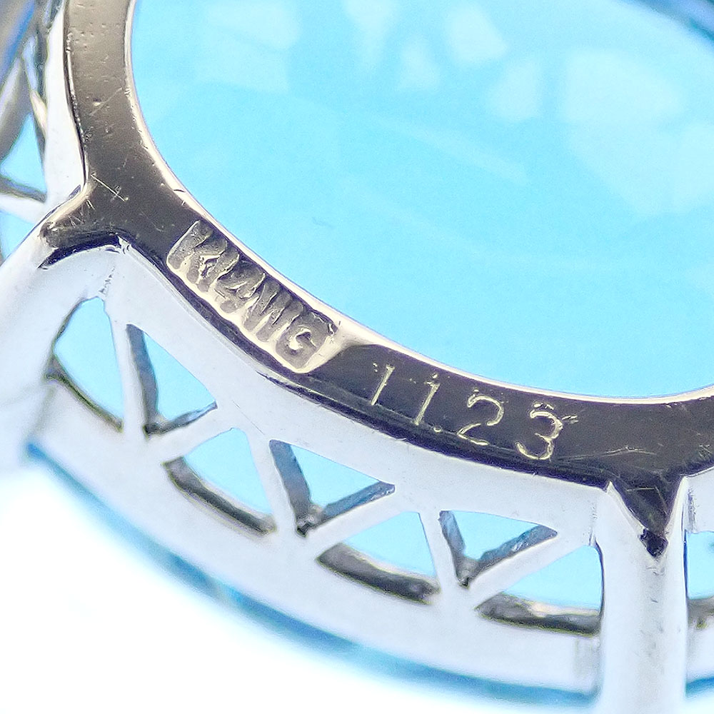 中古】 ブルートパーズ ペンダントトップ レディース K14WG 11.23ct