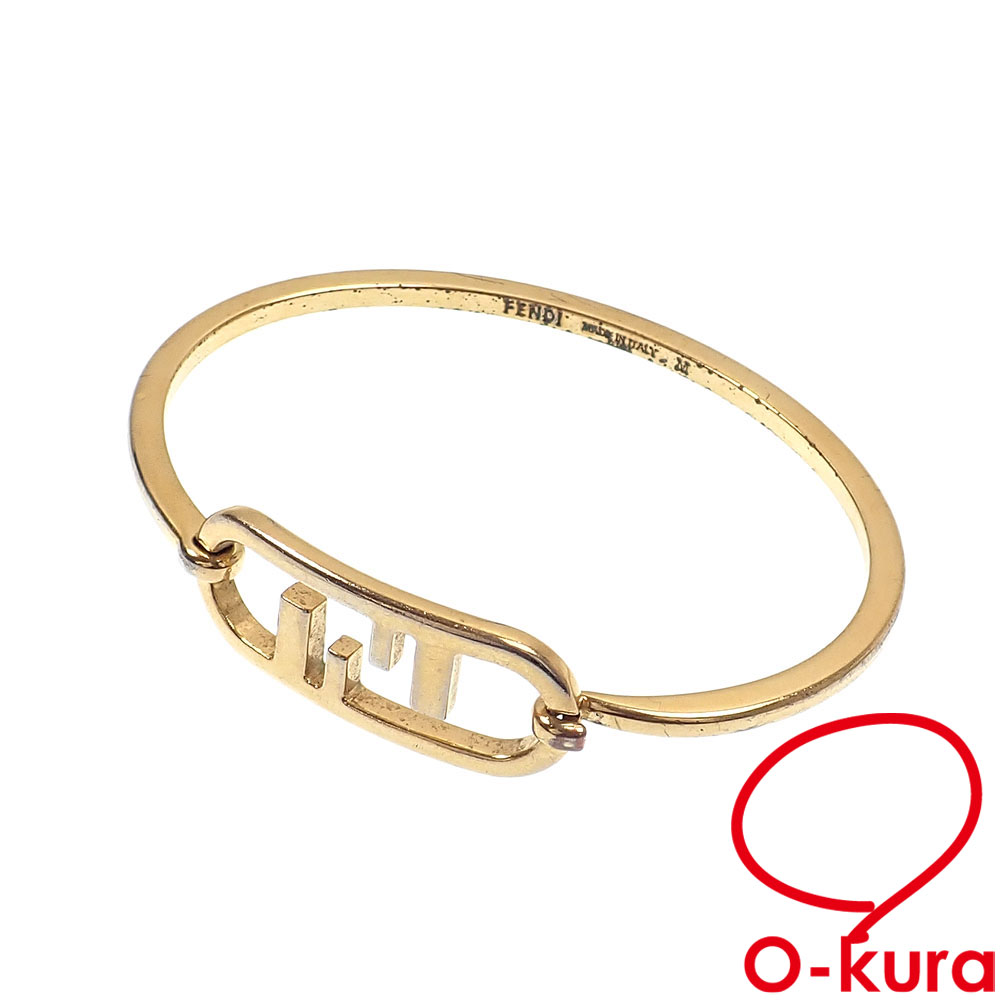【中古】 フェンディ ロゴ バングル レディース ゴールド GP