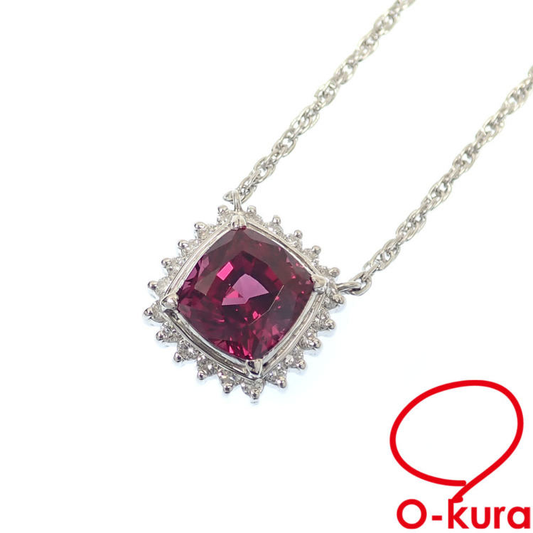 Pt900/850 ガーネット・ダイヤモンド ネックレス 品番g24-114 Pt900/850 ピンクダイヤモンド・ダイヤモンド ネックレス 品番d24-316