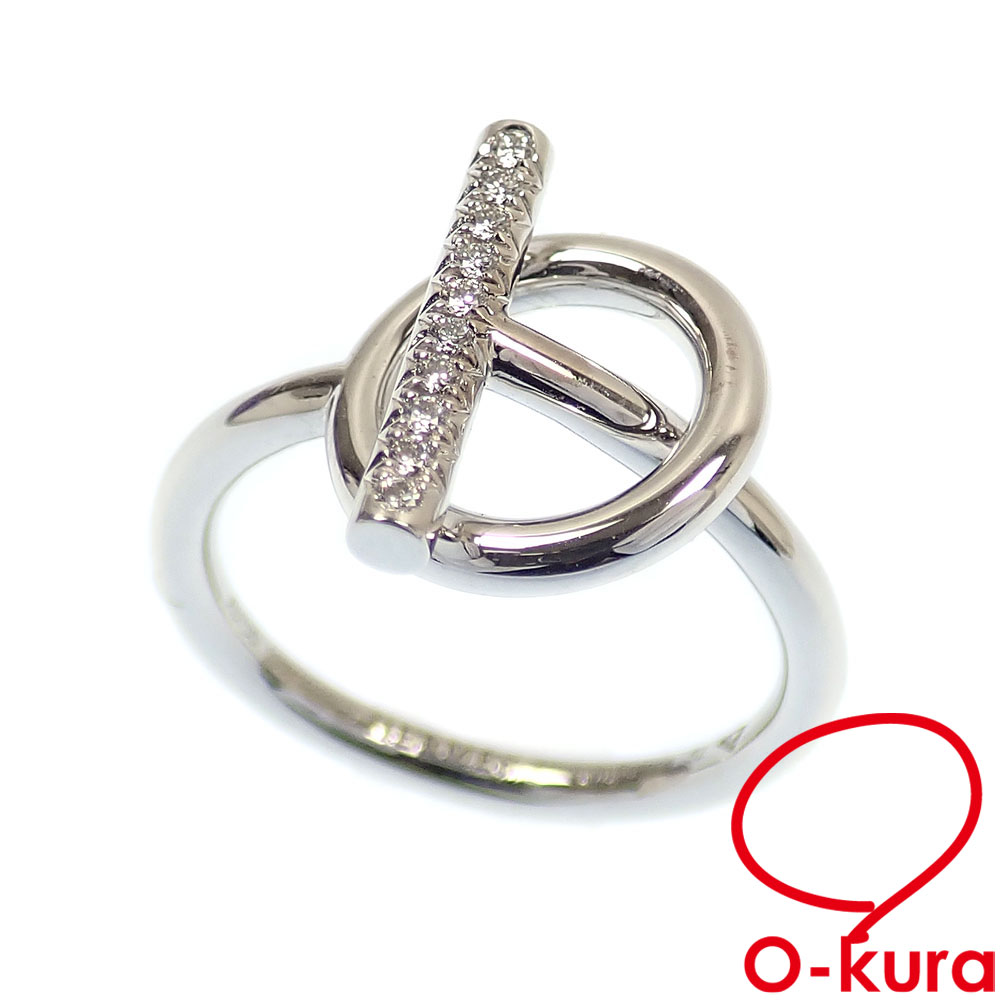 【中古】 エルメス エシャペ リング レディース ダイヤモンド K18WG 12号 #52 5.0g 18金 750 ホワイトゴールド 指輪