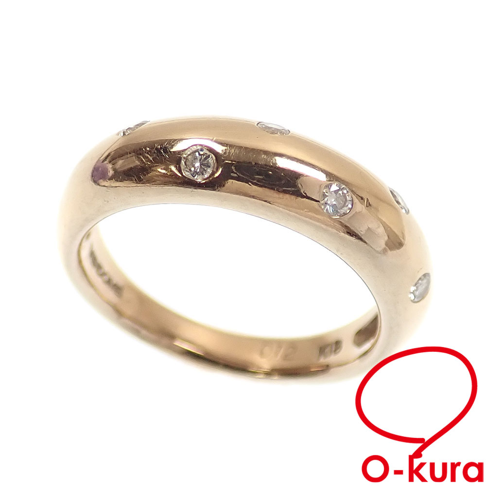 【中古】 ヴァンドーム青山 ダイヤモンド リング レディース K18PG 9号 0.12ct 3.9g 指輪 750 18金 ピンクゴールド