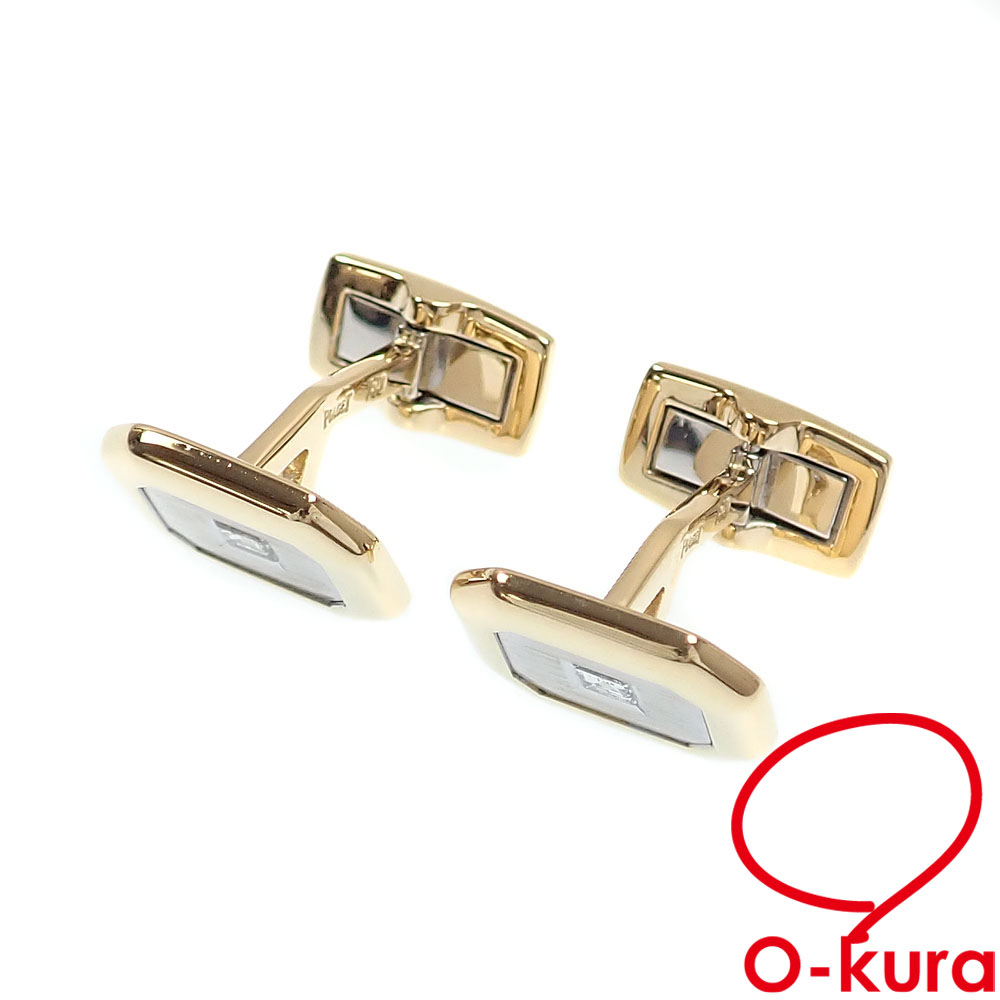 【中古】 ピアジェ ダイヤモンド カフス メンズ K18YG 17.8g 18金 イエローゴールド 750 カフリンクス