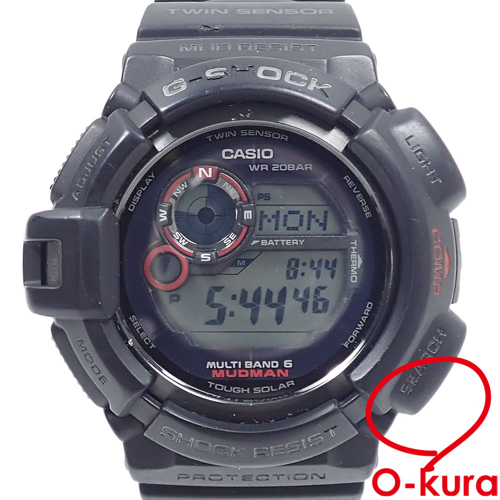 【中古】 カシオ 腕時計 G-SHOCK MUDMAN メンズ タフソーラー 樹脂 SS GW-9300-1JF 光充電式 Gショック ジーショック 電波時計