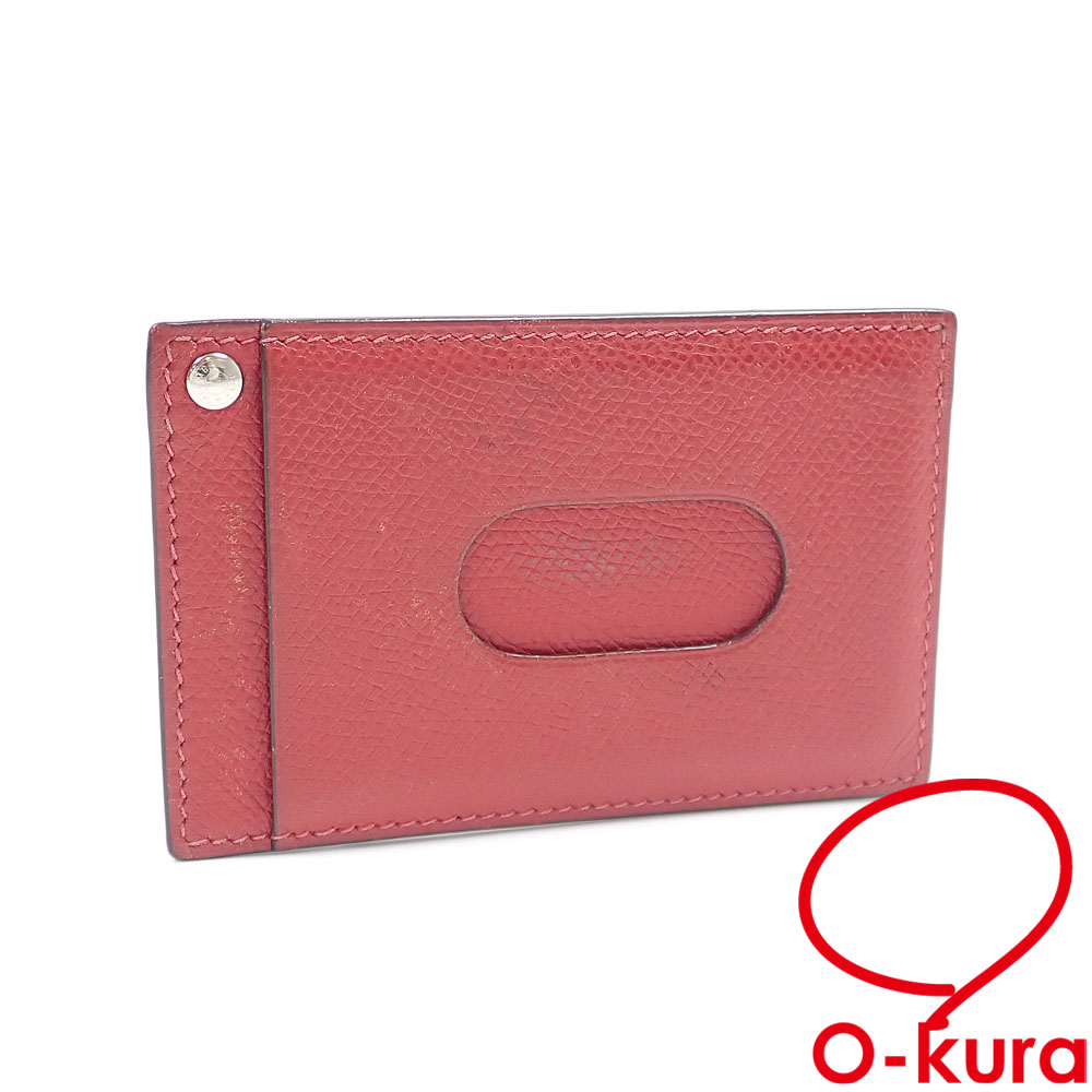 【中古】 エルメス セリエ チュウチュウ カードケース レディース レッド 赤 ヴォーエプソン □I刻印 2005年頃製 HERMES パスケース