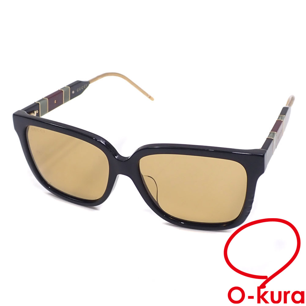 【中古】 グッチ サングラス ブラック 黒 メタル プラスチック GG0599SA アイウェア メガネ 眼鏡 レディース メンズ
