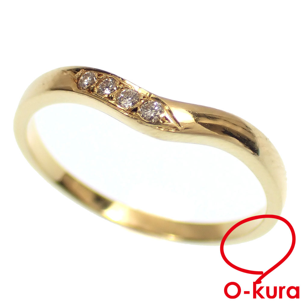 【中古】 ミキモト ダイヤモンド リング レディース K18YG 13号 0.04ct 1.8g 18金 750 イエローゴールド 指輪