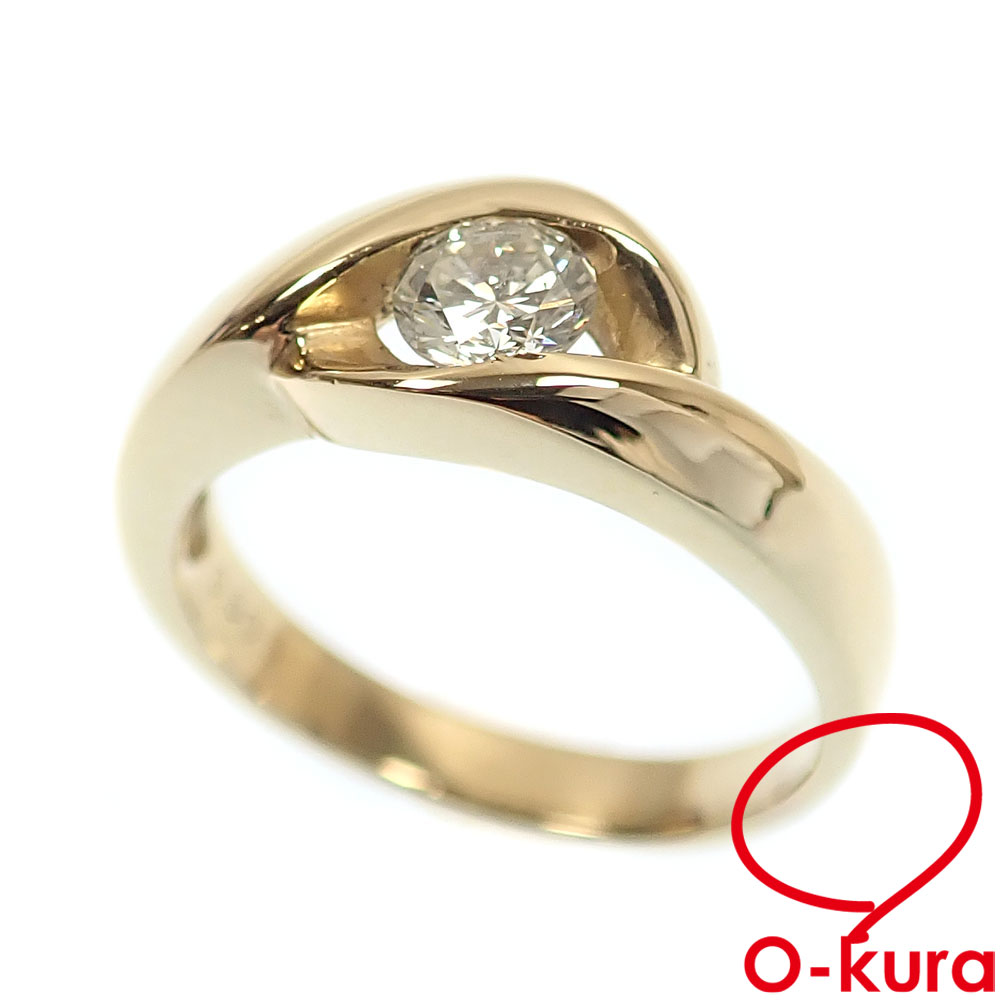 【中古】 ダイヤモンド リング レディース K18YG 17号 0.505ct 6.2g 18金 イエローゴールド 750 指輪